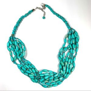 (Sale 3/$15) Multi-strand turquoise colored bead necklace